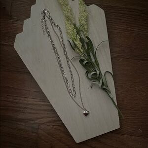 Double chain with heart 18”-20”